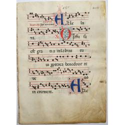 Leaf on vellum from an antiphonary.