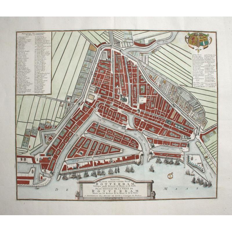 Nieuwe plattegrond van de stad Rotterdam..