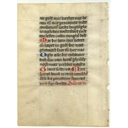 Leaf on vellum from a Dutch manuscript Book of Hours.