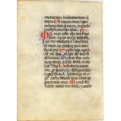 Leaf on vellum from an Italian Book of Hours.