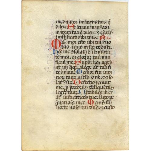 Old map image download for Leaf on vellum from an Italian Book of Hours.