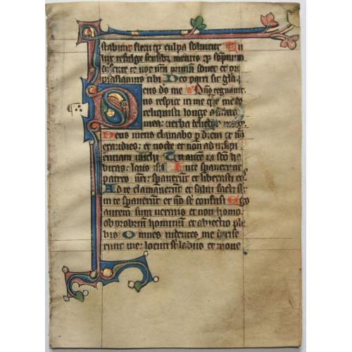 Old map image download for Bifolium Leafs on vellum from a French Book of Hours.