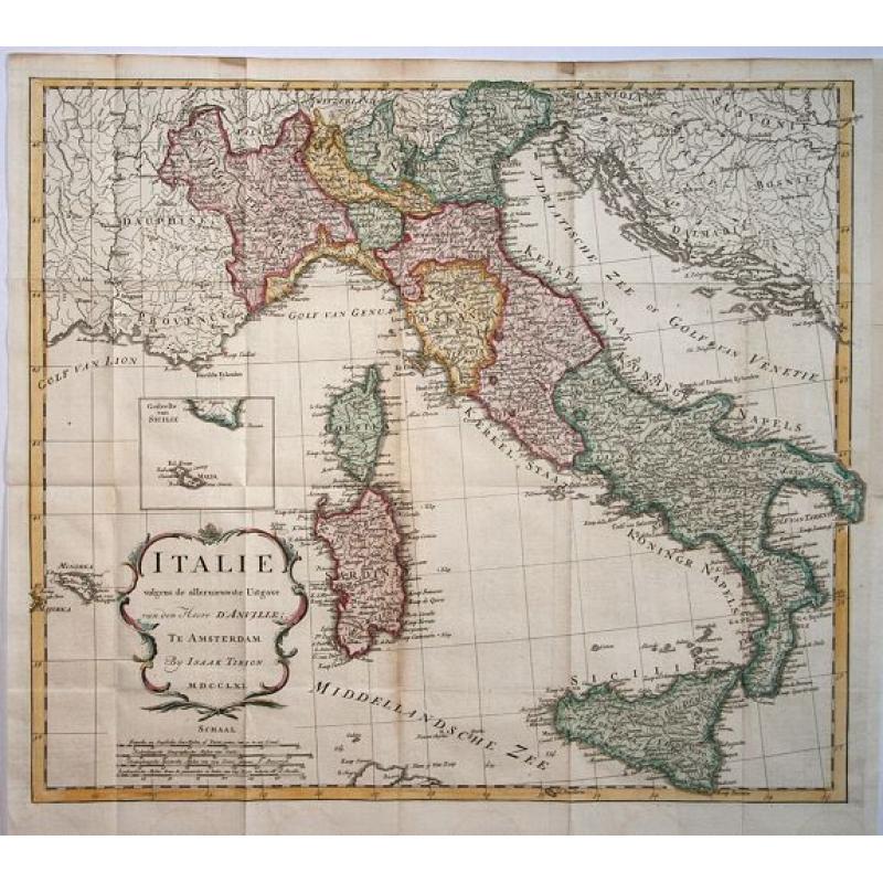 Nieuwe Kaart van Italie na de Nieuwste waarnemingen van de l'Isle en andere