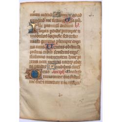 Leaf on vellum from a manuscript Book of Hours.