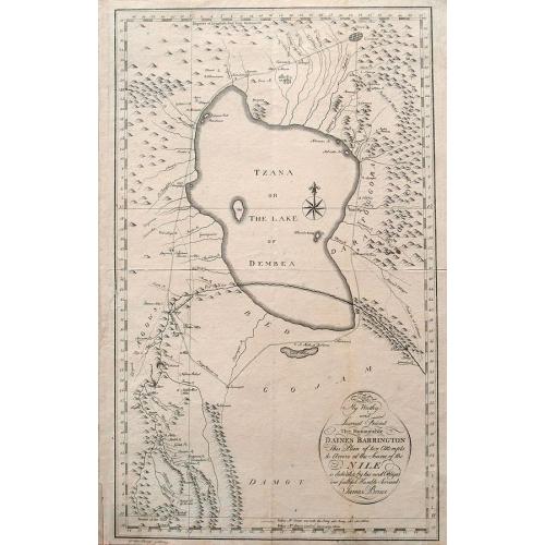 Old map image download for To my worthy and learned friend, the honourable Daines Barrington, this plan of two attempts to arrive at the source of the Nile...