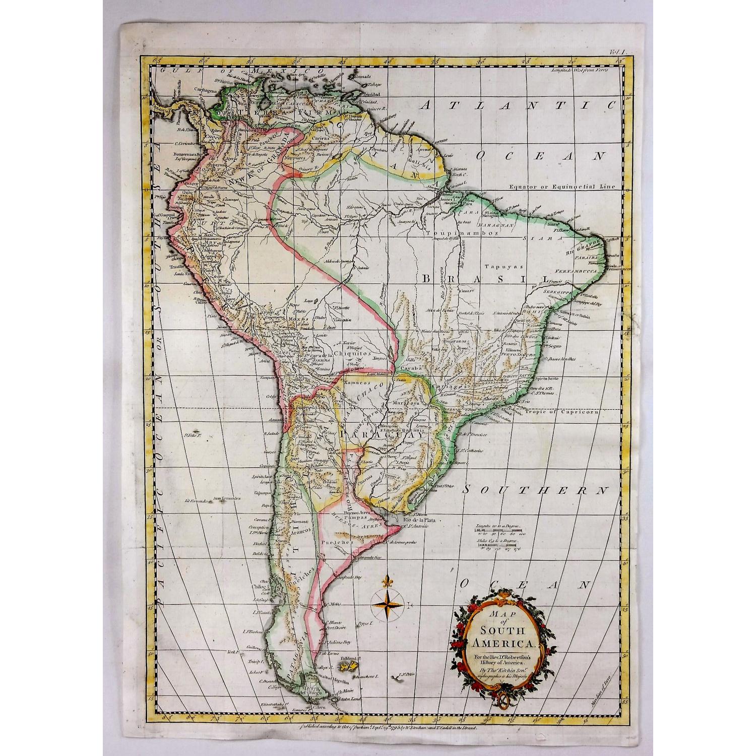 Map of South America.
