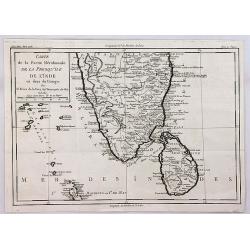 Carte de la Partie Meridionale de la Presqu'ile de l'inde en deca du Gange.