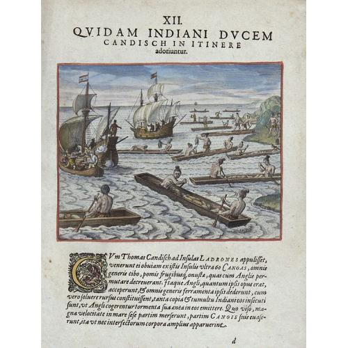Old map image download for XII. Quidam Indiani Ducem Candisch in itiere. . .