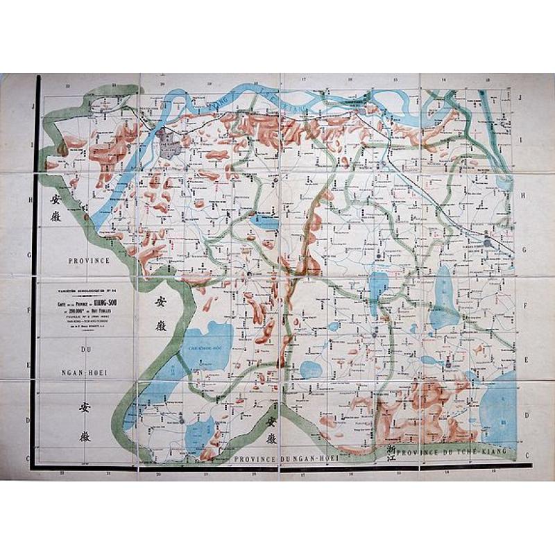 Carte de la province du Kiang-sou au 200,000e en Huit Feuilles. Feuille No. 2 (May 1924) Nan-king - Tch'ang-Tcheou.