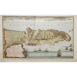 Plan of the fortifications of Gibraltar, exactly taken on the Spot in the Year 1738.