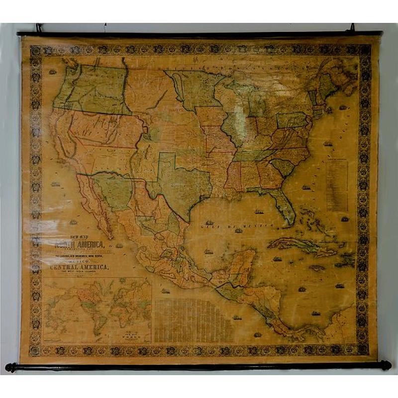 New Map of the Portion of North America, Exhibiting the United States and Territories, The Canadas, New Brunswick, Nova Scotia, and Mexico also Central America, and the West India Islands.