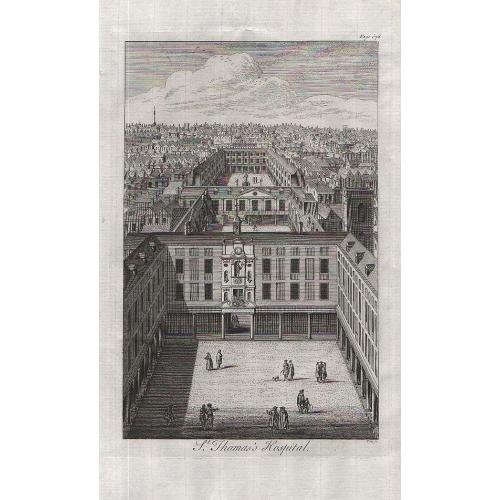 Old map image download for St. Thomas's Hospital (together wit) Christ's Hospital. (2 engravings)