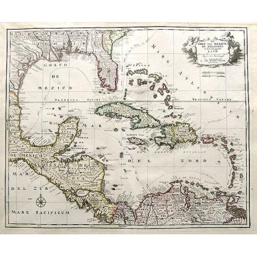 Old map image download for De Golf van Mexico de eilanden en het omleggende land. . .