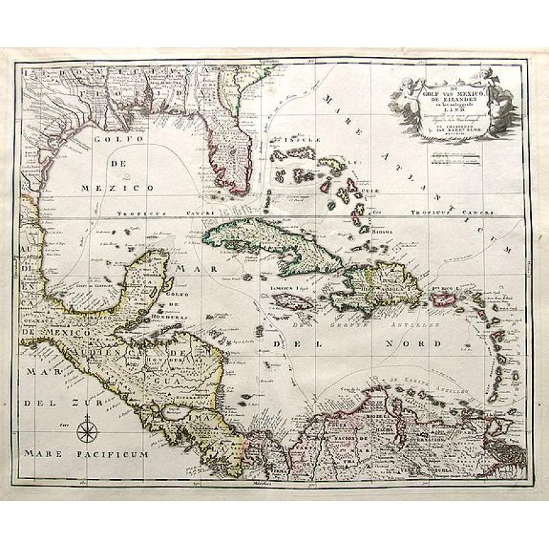 De Golf van Mexico de eilanden en het omleggende land. . .