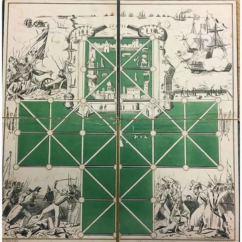 The Crimean war's (1853-1856) set: map, game's board and 10 humorous prints.