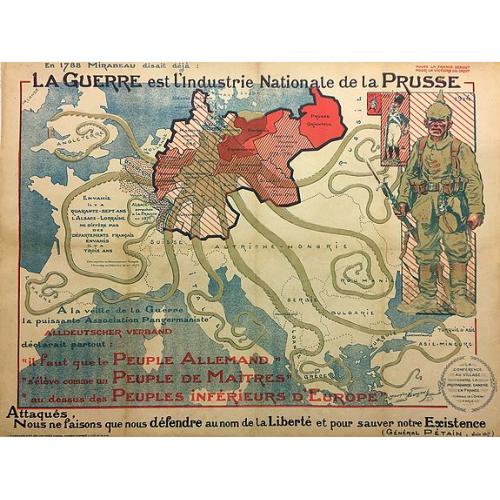 Old map image download for La Guerre est l'industrie Nationale de la Prusse.