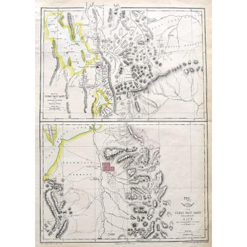 Old map image download for Map of the Great Salt Lake; The Great Salt Lake (Mormon) City;