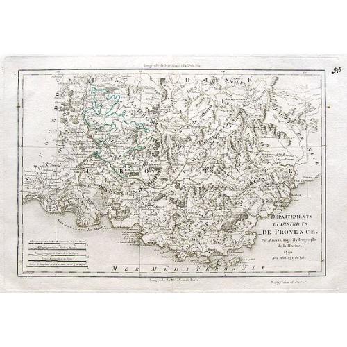 Old map image download for Départements et districts de Provence.