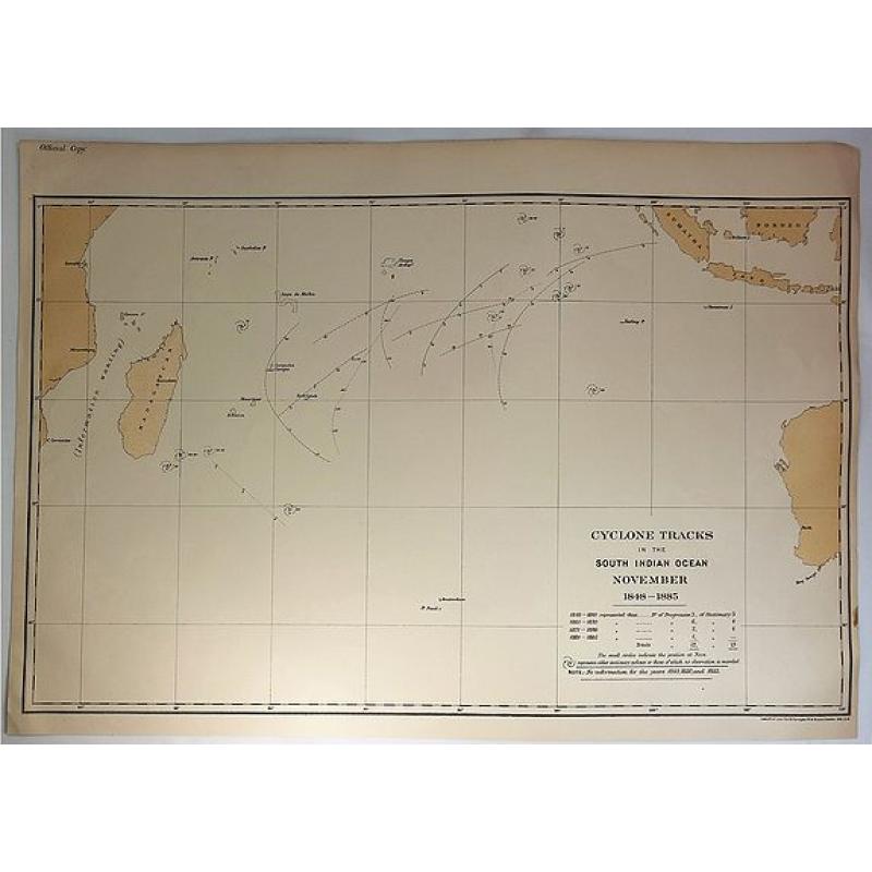 Cyclone Tracks in the South Indian Ocean, November 1848-1885.
