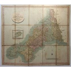 A New Map of Cornwall, Divided into Hundreds Exhibiting Roads, Rivers, Parks &c.