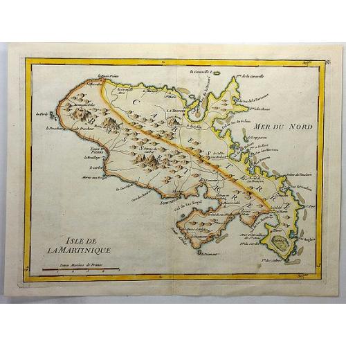 Old map image download for Isle de la Martinique.