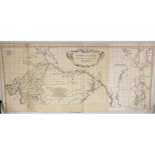 Old map image download for Carte de L'Inde Dressee pour la Compagnie des Indes.