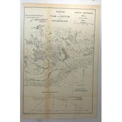 Sketch of Plan and Section of a Breakwater, San Buenaventura Cal. 1870