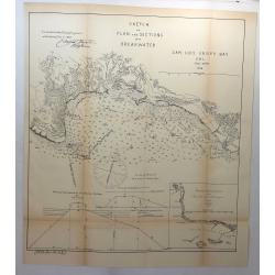 Sketch of Plan and Sections of a Breakwater, San Luis Obispo Bay, Cal. 1876.