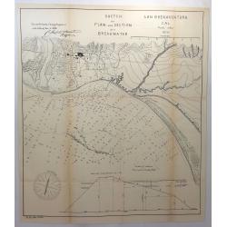 Sketch of Plan and Section of a Breakwater, San Buenaventura, Cal. 1870.