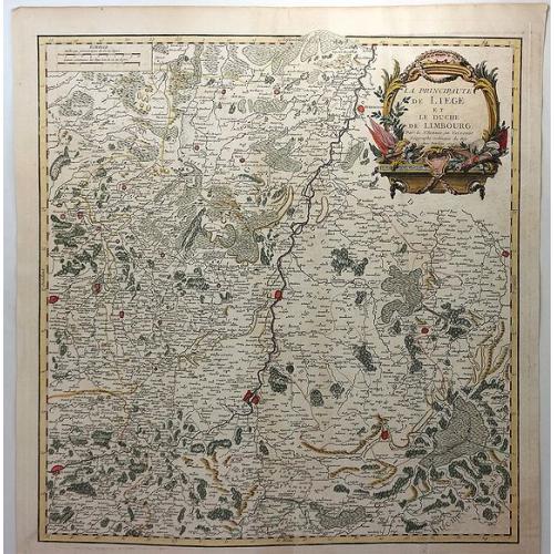 Old map image download for La Principaute de Liege et le Duche de Limbourg.
