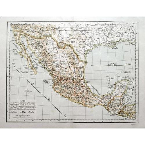 Old map image download for [Untitled Turkish map of Central America, from California until Honduras]