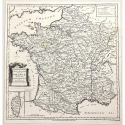A New & Accurate Map of France, Divided Into Departments, districts & c. as Decreed by the National Assembly.