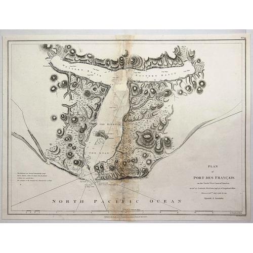 Old map image download for Plan of Port des Francais on the North West Coast of America in 58° 37' Latitude North and 139° 50 of Longitude West Discovered in July, 1786. . .