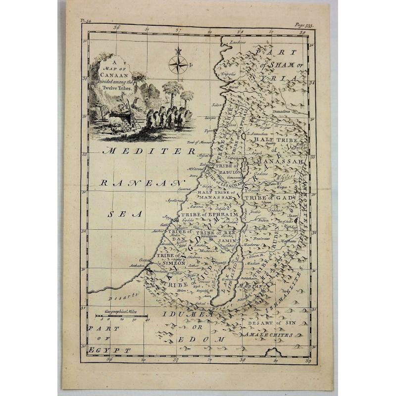 A Map of Canaan Divided Among the Twelve Tribes.