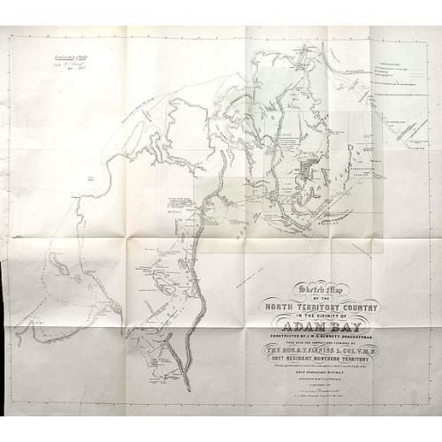 Old map image download for Sketch map of the North Territory Country in the vicinity of Adam Bay... and the locality of the gold producing district discovered by Mr. F. H. Litchfield...