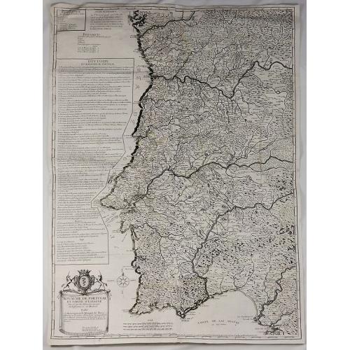 Old map image download for Royaume de Portugal et Partie D'Espagne Dresse sur des Memoires Envoyez de Lisbonne et de Madrid.
