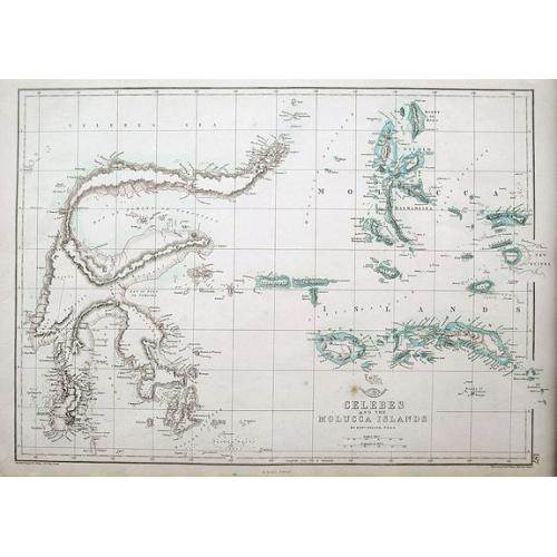 Old map image download for Celebes and the Molucca Islands.
