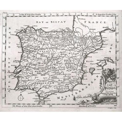 Old map image download for Spain and Portugal.
