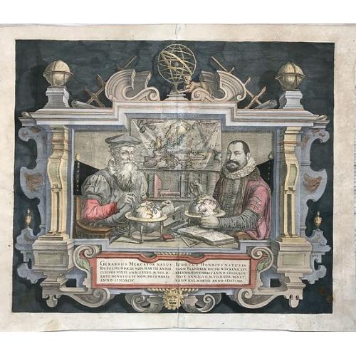 Old map image download for [Title page] Gerardus Mercator natus Iudocus Hondius. . .