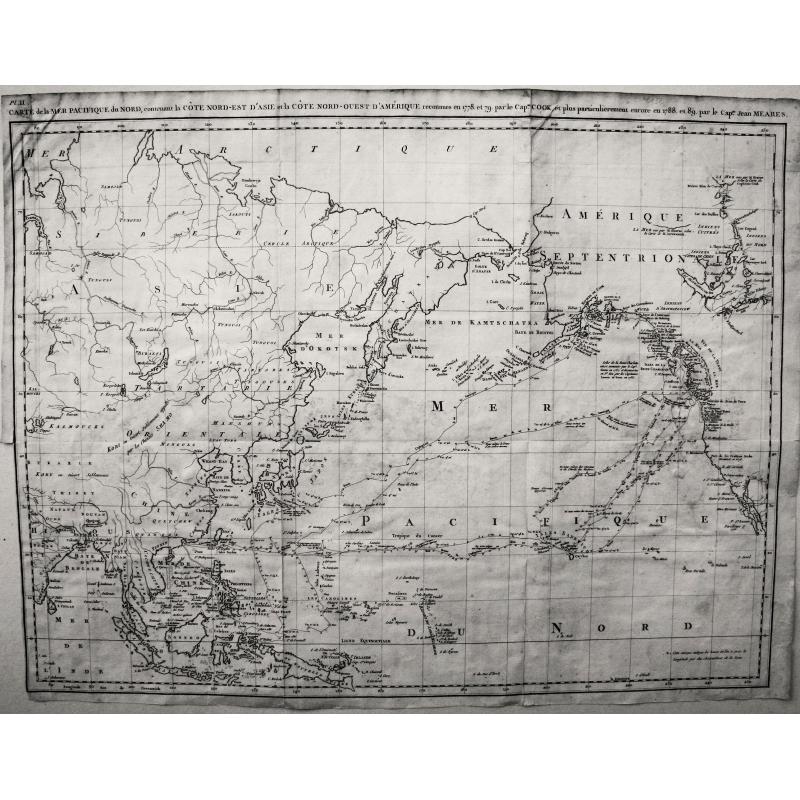 Carte de la Mer Pacifique du Nord, contenant la Cote Nord-Est D'Asie et la Cote Nord-Ouest D'Amerique ...1778 et 79 par le Capn Cook, et...1788-89 par le Capne Jean Meares