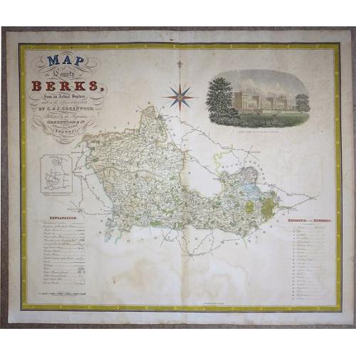 MAP of the County of BERKS, from an Actual Survey. Old map by C. & J