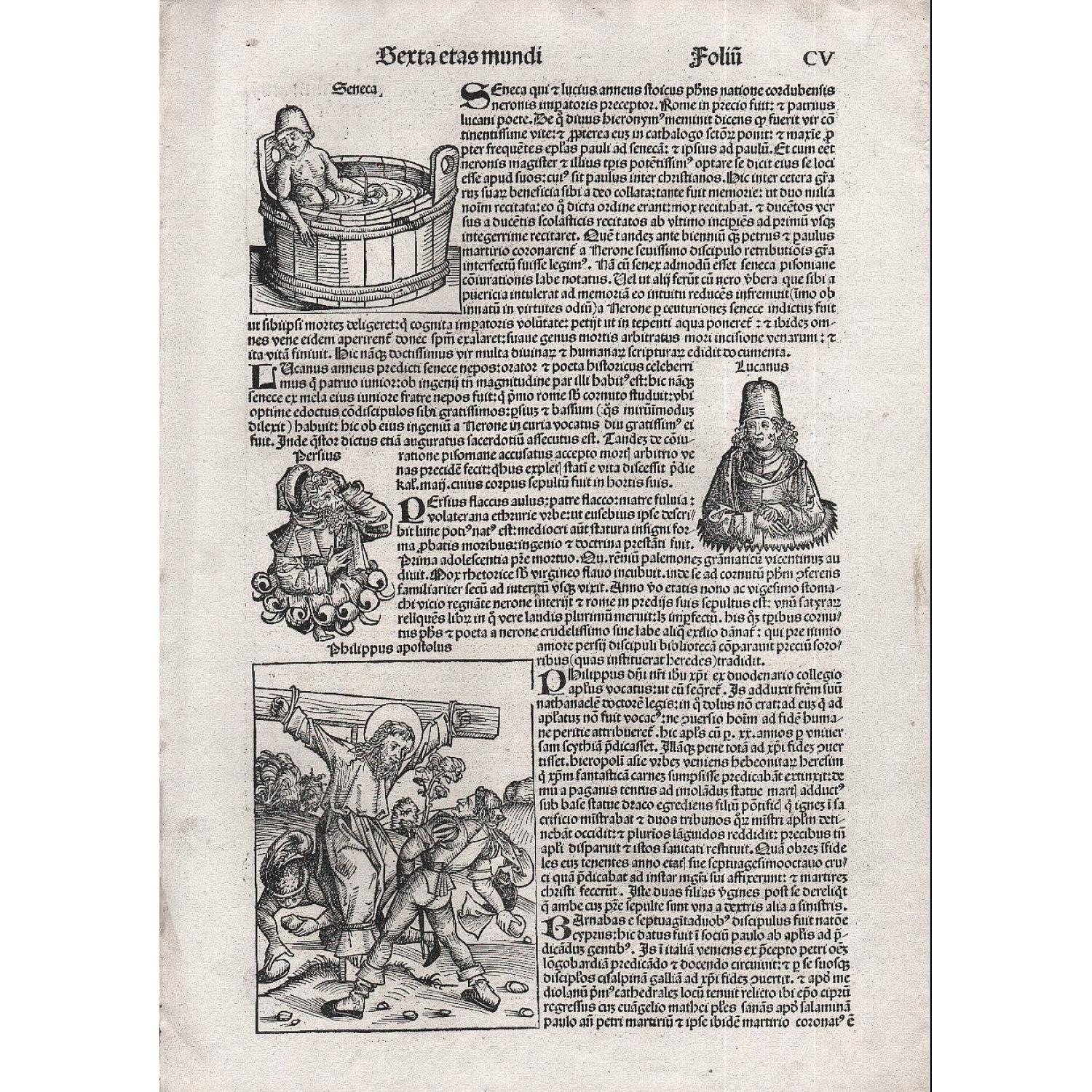 Sexta Etas Mundi. Folio CV - Nuremberg Chronicle. 