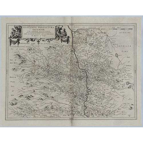 Old map image download for Glottiana Praefectura Inferior cum Baronia Glascuensi.