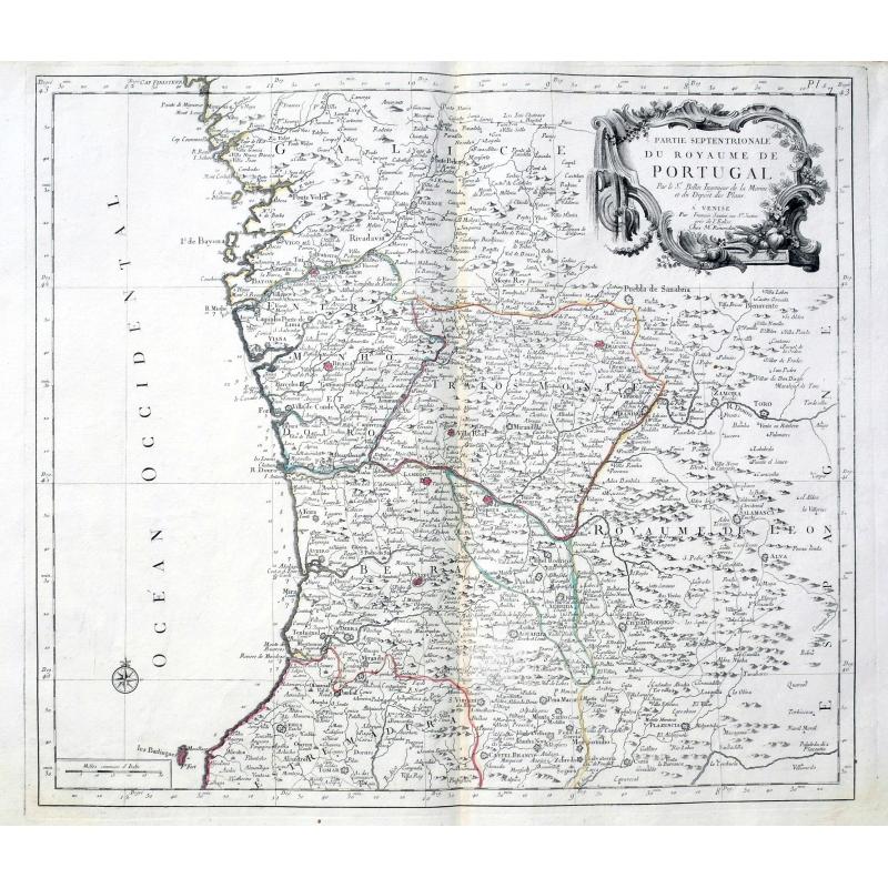 [2 maps] Partie Septentrionale... & Partie Meridionale du Royaume de Portugal...