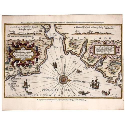 Old map image download for Beschrijvinge van een Deel vann Schottlandt van Bambourg tot Aberdein daer Edenburg de Princepaele Copestat /Description d'une partie d'Escosse doiz Bambourg iusques a Aberdyn, dont Edinbourg est la Ville metrepolitaine....