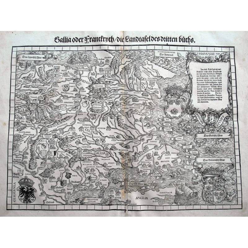 Gallia oder Franckrych / Die Landtafel des dritten Buchs.