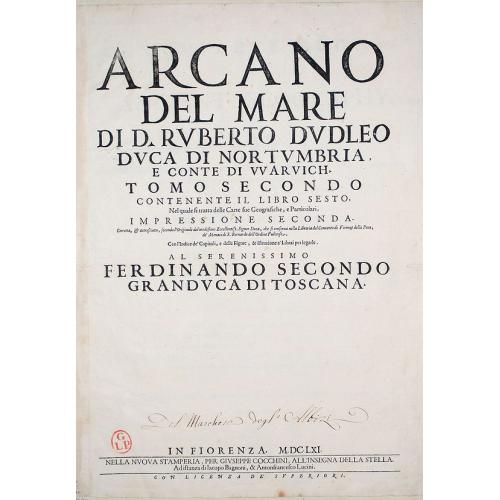Old map image download for [Title page] ARCANO DEL MARE