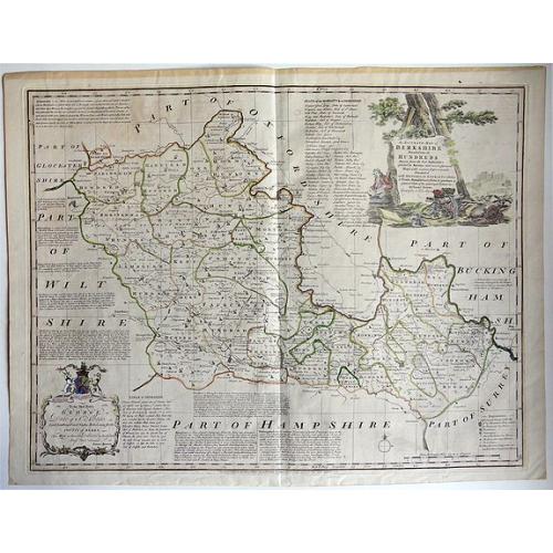 Old map image download for An ACCURATE MAP of BERKSHIRE Divided into its HUNDREDS Drawn from the best Authorities assisted by Surveys . . .