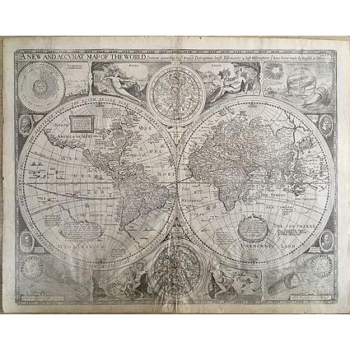 Old map image download for A New and Accurat Map of the World Drawne According to ye Truest Descriptions Latest Discoveries & Best Observations yt Have Beene Made by English or Strangers