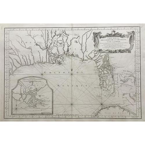 Old map image download for Carte Reduite des Costes de la Louisiane et de la Floride.